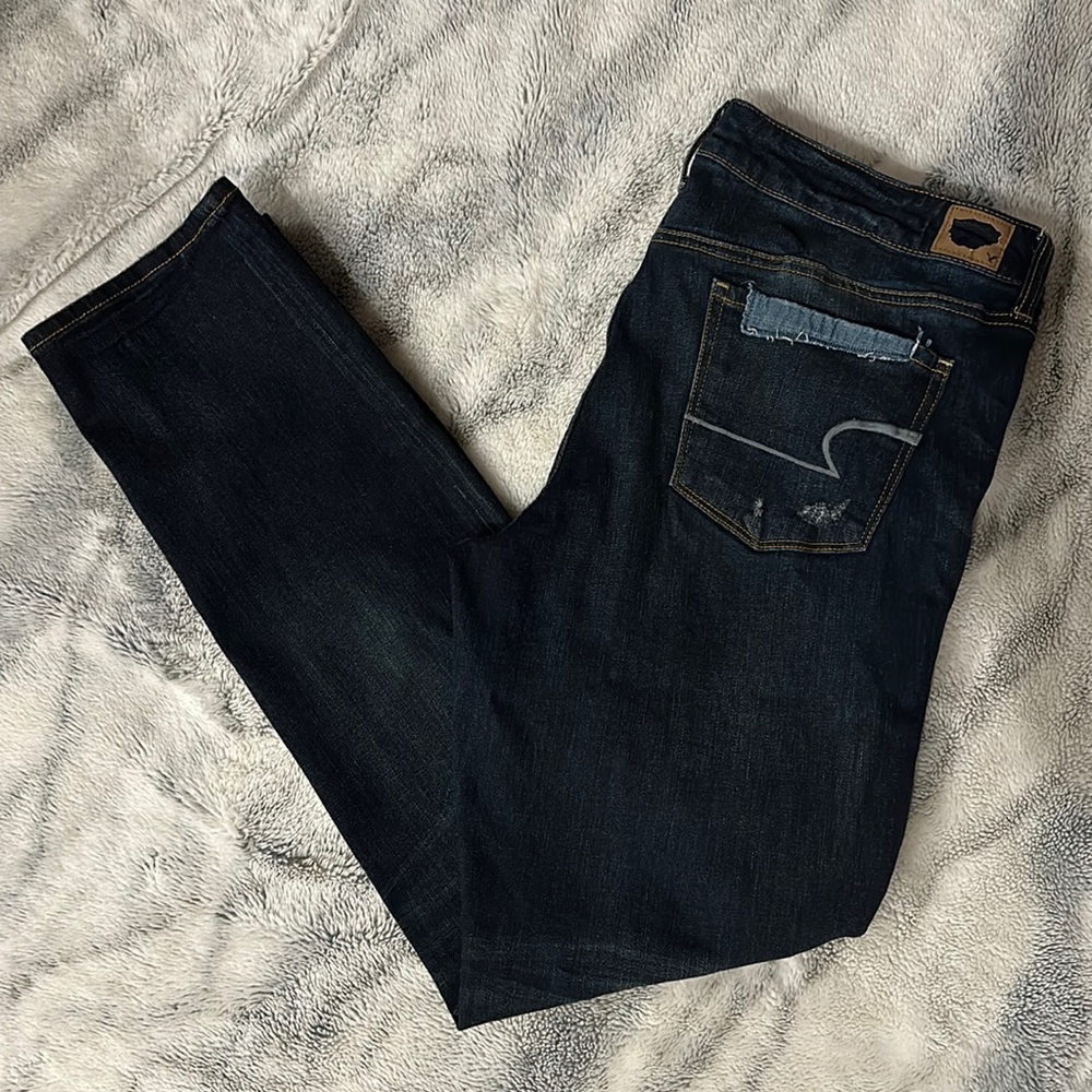 American Eagle patchwork skinny jeans